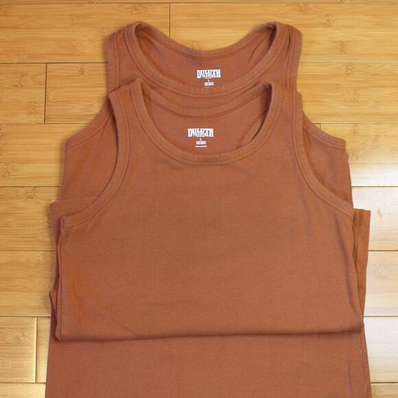 Duluth Trading Co Tops - TWO of Duluth Women's No-Yank Rib Racerback Shelf Bra Tanks twin pack